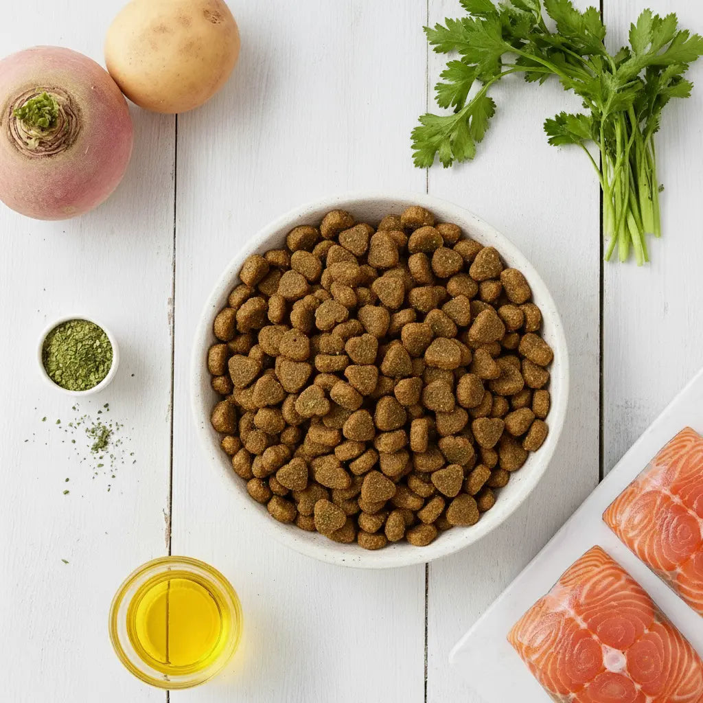 Feedlies Lachs mit Kartoffel: natürliches Trockenfutter